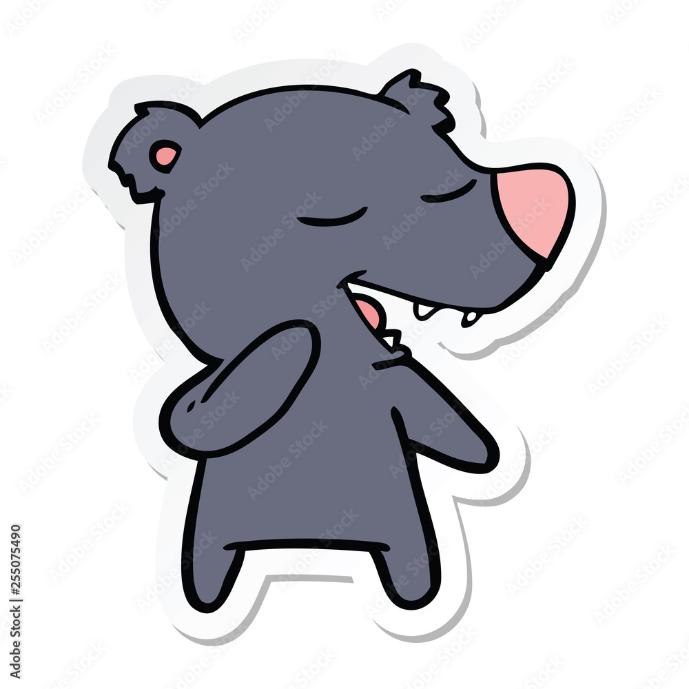 sticker of a cartoon bear sticker of a cartoon bear