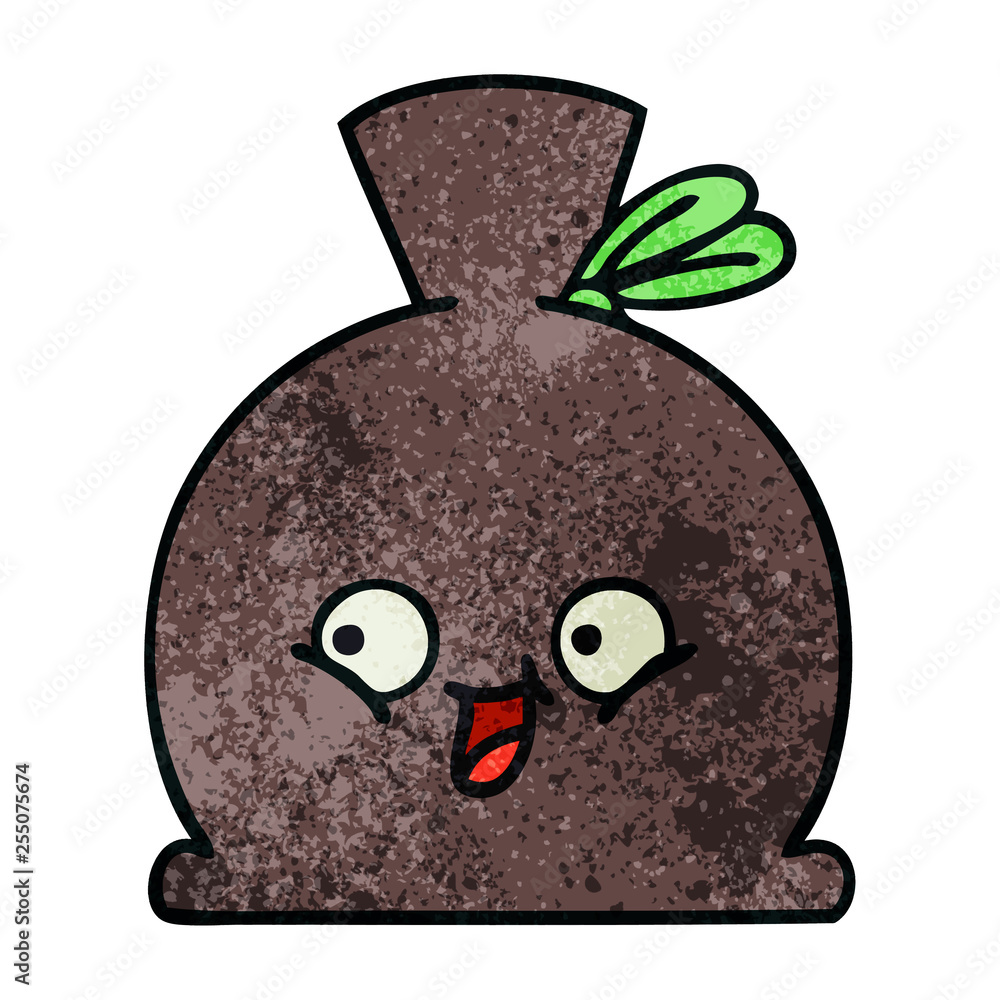 retro grunge texture cartoon sack retro grunge texture cartoon sack