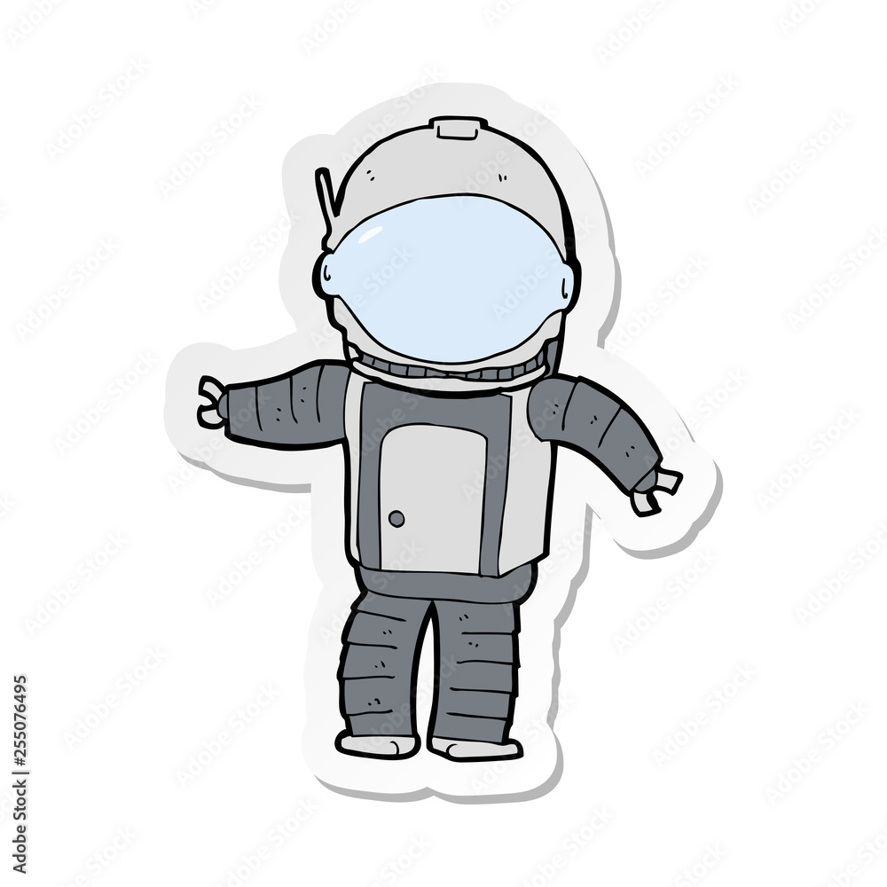 sticker of a cartoon astronaut