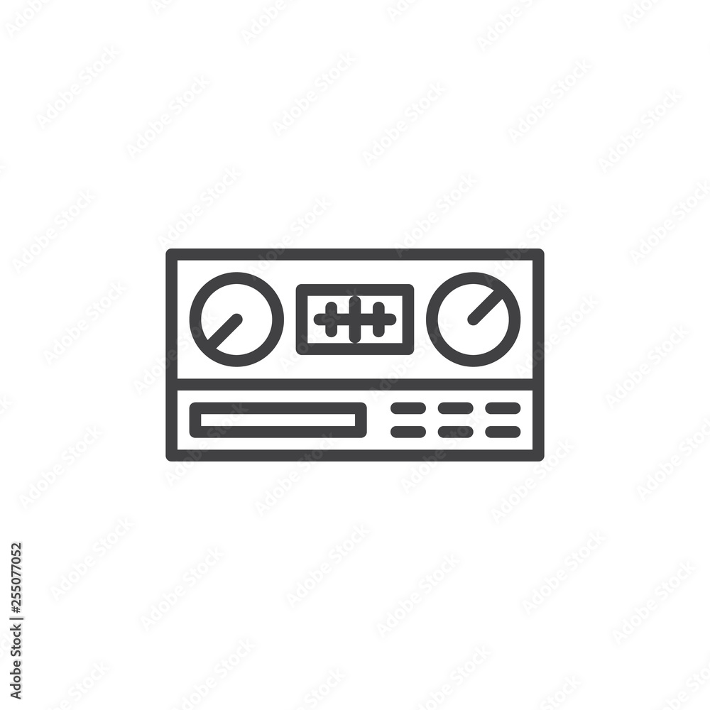 Car radio line icon. linear style sign for mobile concept and web design. Radio Receiver outline vector icon. Symbol, logo illustration. Pixel perfect vector graphics Car radio line icon. linear style sign for mobile concept and web design. Radio Receiver outline vector icon. Symbol, logo illustration. Pixel perfect vector graphics