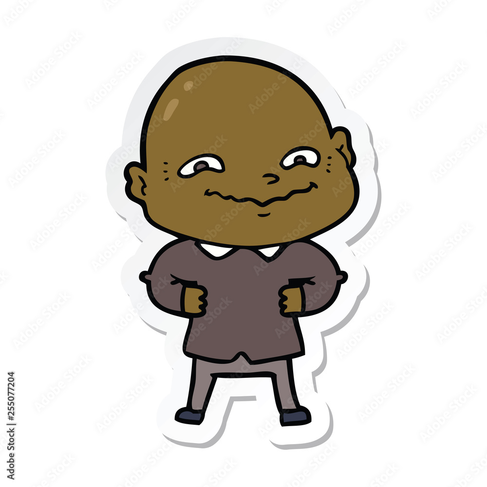 sticker of a cartoon creepy guy sticker of a cartoon creepy guy