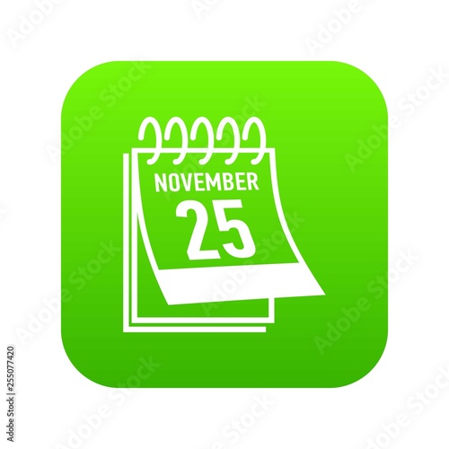 Calendar twenty fifth november black friday icon. Simple illustration of calendar twenty fifth november black friday vector icon for web