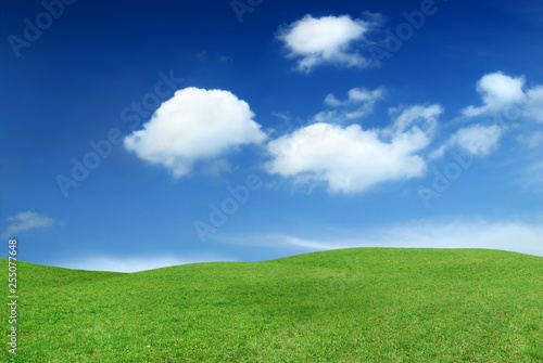 Idyllic view, green hills and blue sky © Trutta