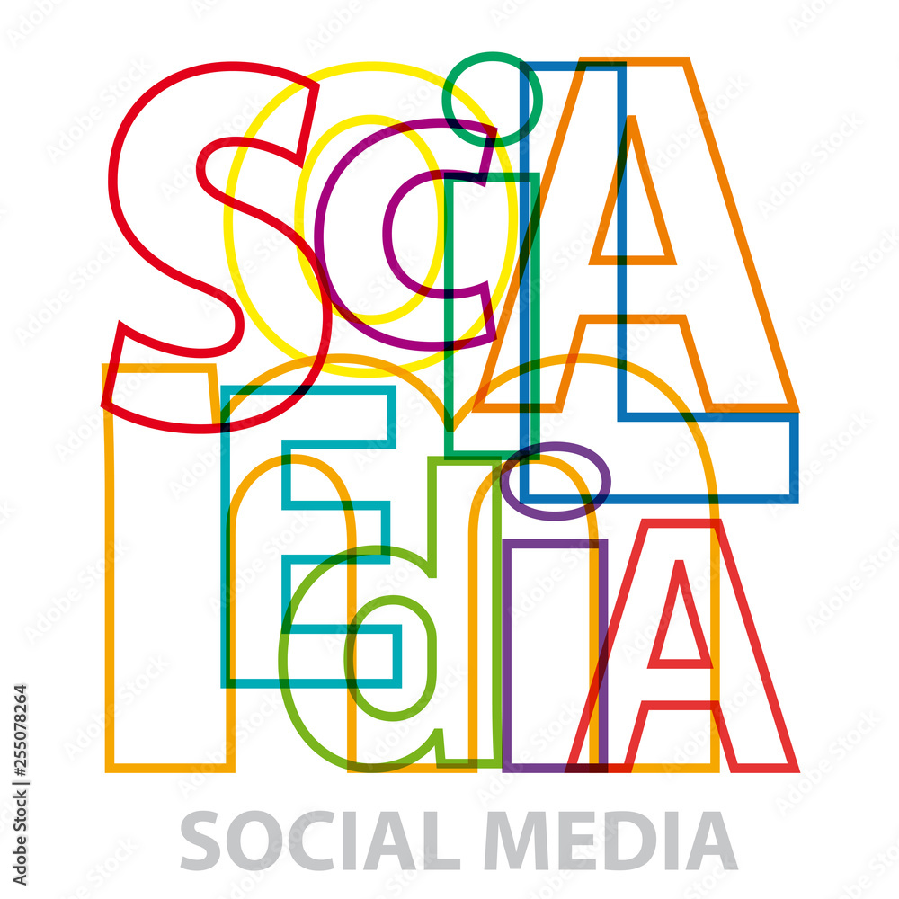 Vector Social Media. Broken text Vector Social Media. Broken text