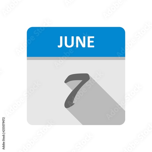 June 7th Date on a Single Day Calendar