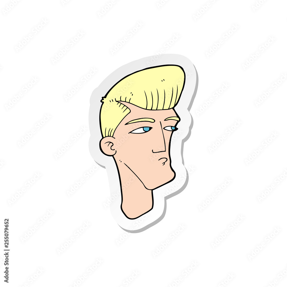 sticker of a cartoon cool fashion guy sticker of a cartoon cool fashion guy