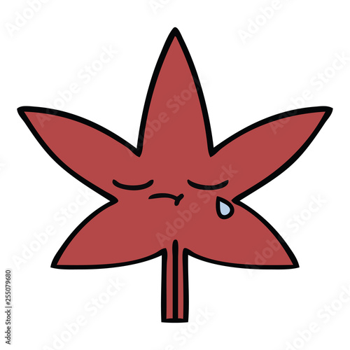 cute cartoon autumnal leaf