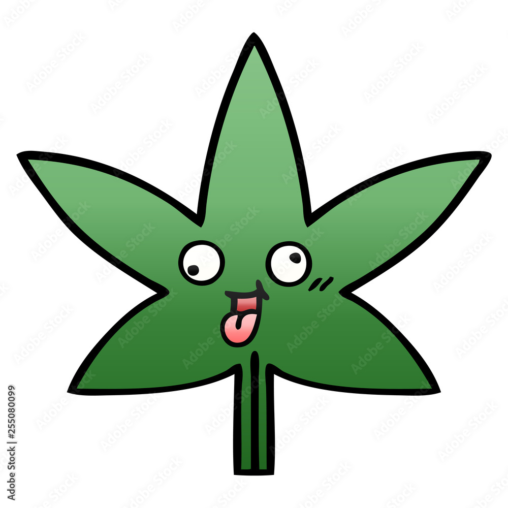 gradient shaded cartoon marijuana leaf gradient shaded cartoon marijuana leaf