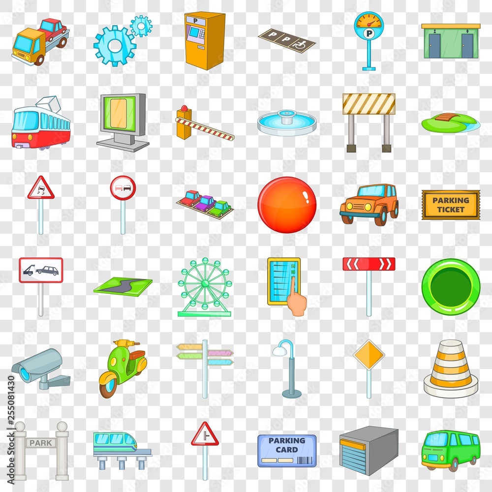 City pointer icons set. Cartoon style of 36 city pointer vector icons for web for any design City pointer icons set. Cartoon style of 36 city pointer vector icons for web for any design
