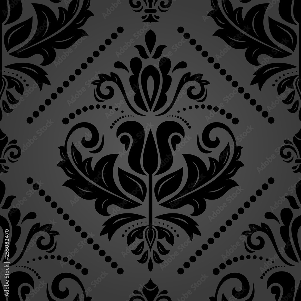 Orient vector classic pattern. Seamless abstract dark background with vintage elements. Orient background. Ornament for wallpaper and packaging