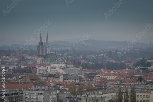City view from above  cityscape of capital city Croatia  Zagreb