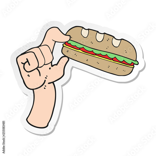 sticker of a cartoon sub sandwich