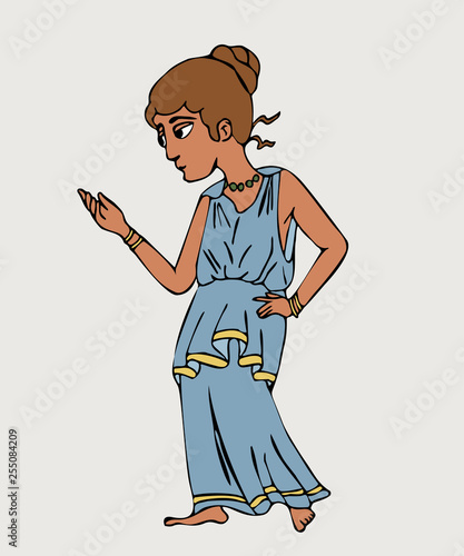 ancient greek girl in tunic