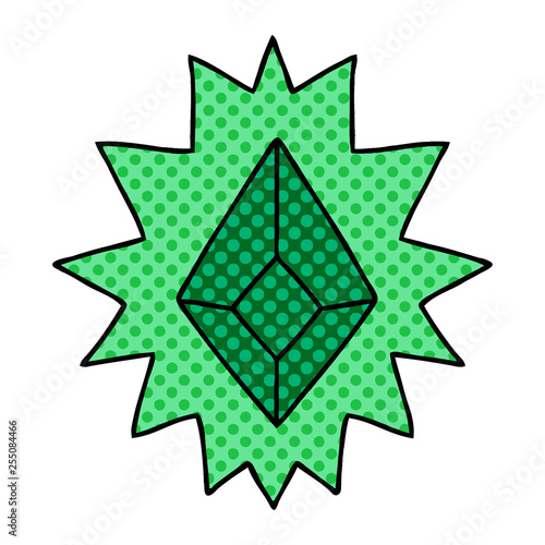 cartoon doodle of a red bright jewel