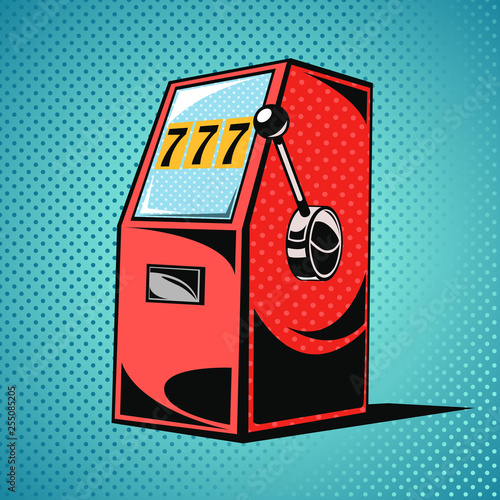 Photography One-armed bandit casino slot machine  comics style
