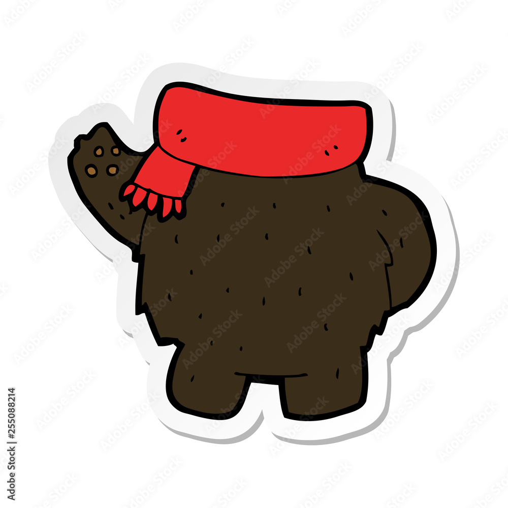 Obraz premium sticker of a cartoon black bear body