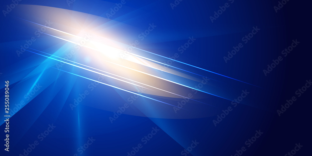 Abstract futuristic lighting effect on dark blue background. Colorful ...