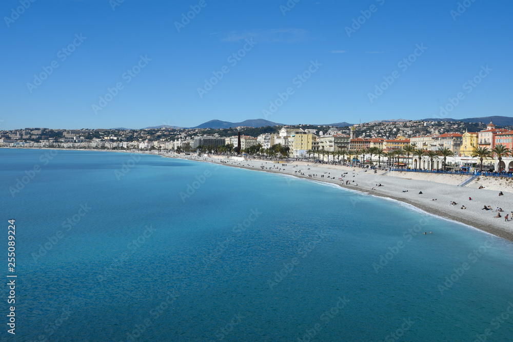 Nice, France. View on the plage and embankment