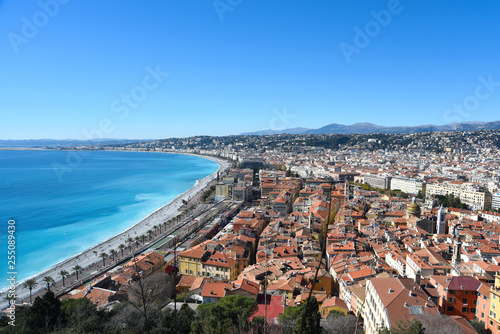 Nice, France. City view down the hill