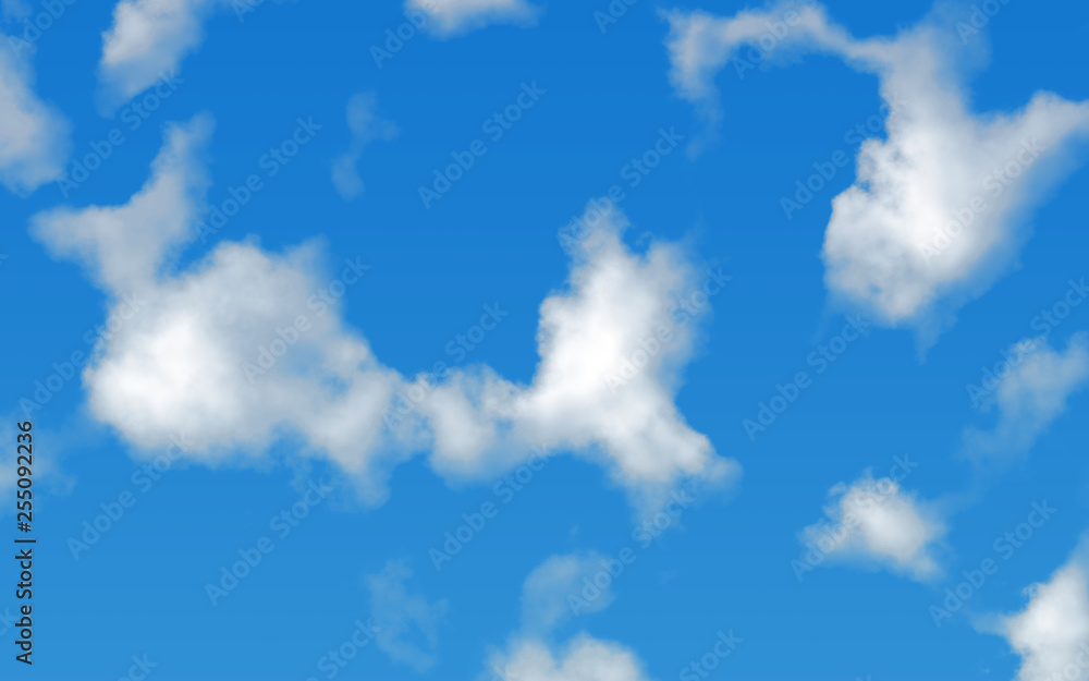 Obraz premium Cloudy blue sky - white clouds