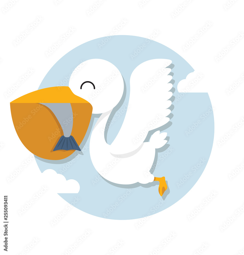 Pelican eating fish on sky Pelican eating fish on sky