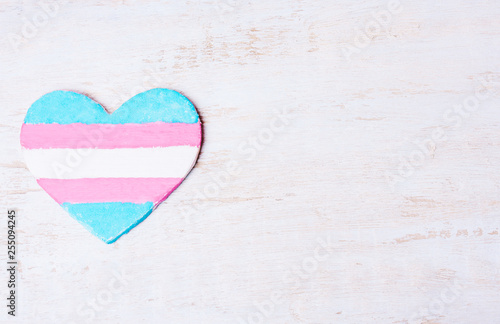 Obraz na płótnie Heart with transgender flag.