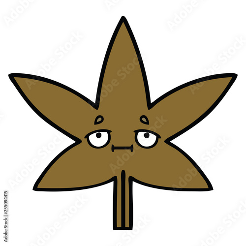cute cartoon autumnal leaf