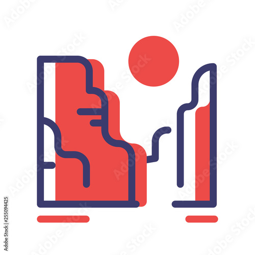 Grand canyon FlatOutline illustration