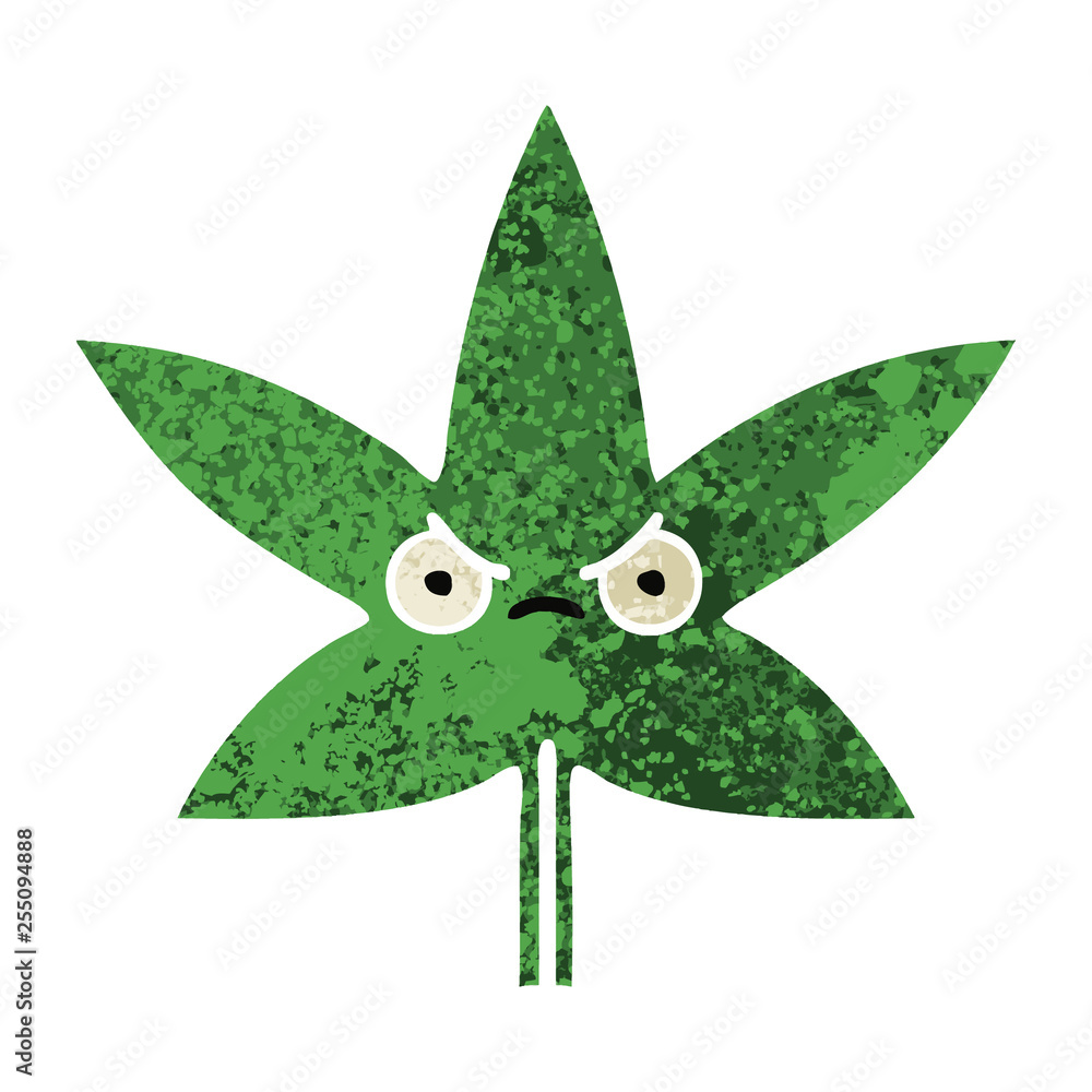 retro illustration style cartoon marijuana leaf retro illustration style cartoon marijuana leaf