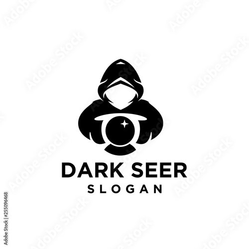 dark seer witch logo prediction future icon designs vector illustration template