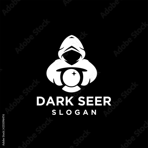 dark seer witch logo prediction future icon designs vector illustration template