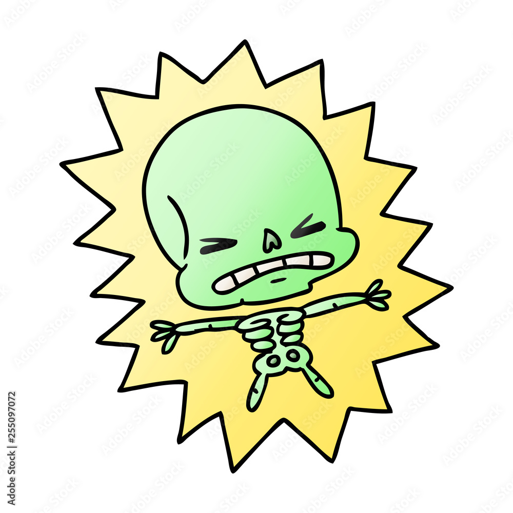 gradient cartoon of a scary skeleton gradient cartoon of a scary skeleton