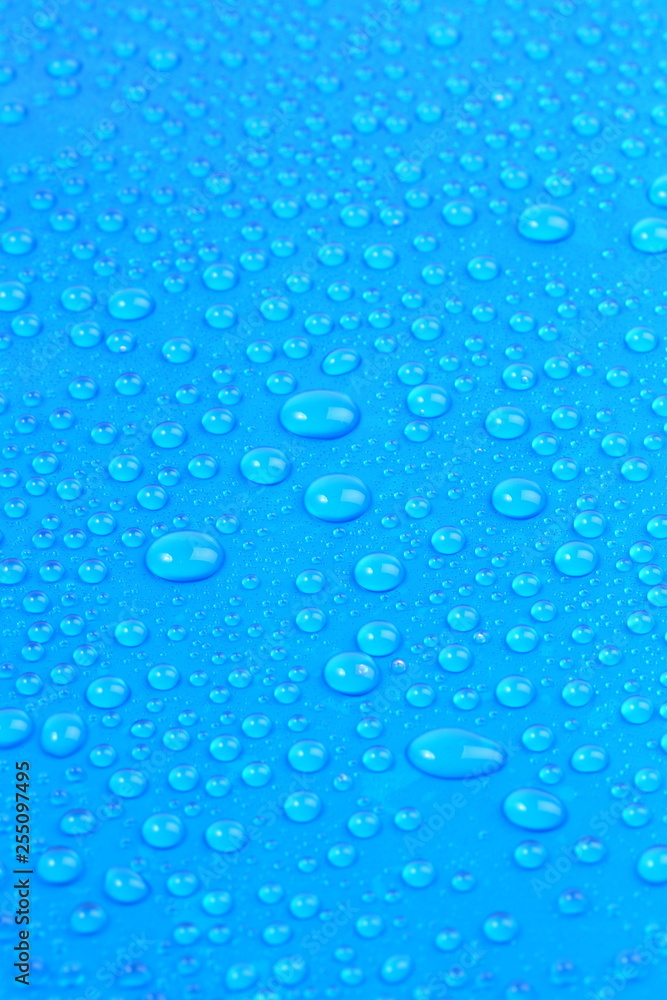 Drops on blue background