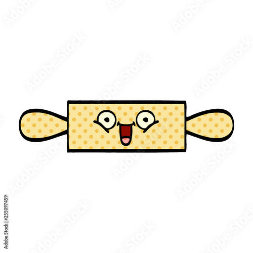 comic book style cartoon rolling pin
