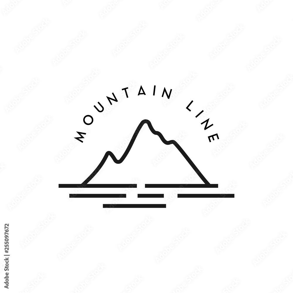 Mountain line icon design template vector isolated
