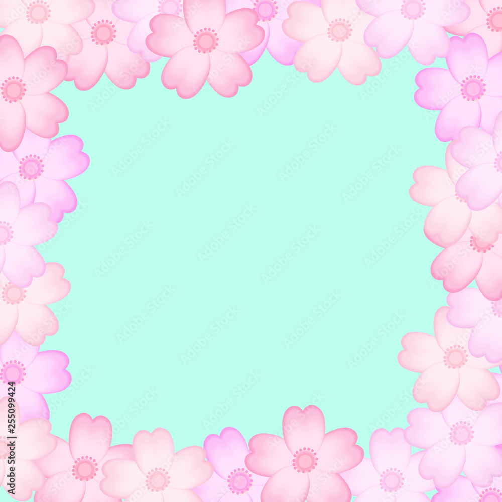 Sakura frame message sheet. 桜フレームのメッセージシート