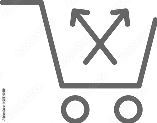 Cross sell line icon.