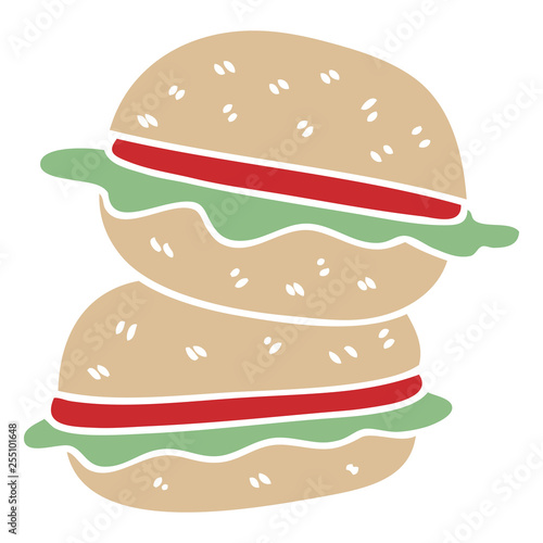 quirky hand drawn cartoon veggie burger