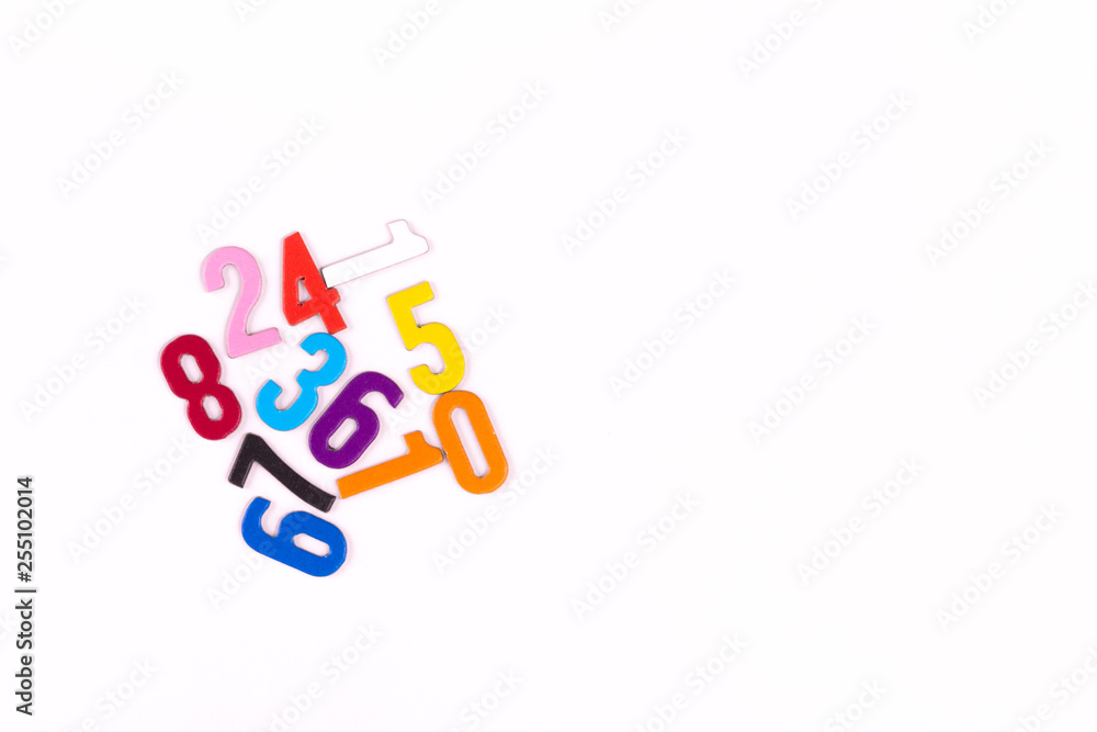 Numbers. Montessori material for the study of mathematics children at school, preschool,kindergarten. Educational concept. Flat lay. Copy space. Numbers. Montessori material for the study of mathematics children at school, preschool,kindergarten. Educational concept. Flat lay. Copy space.
