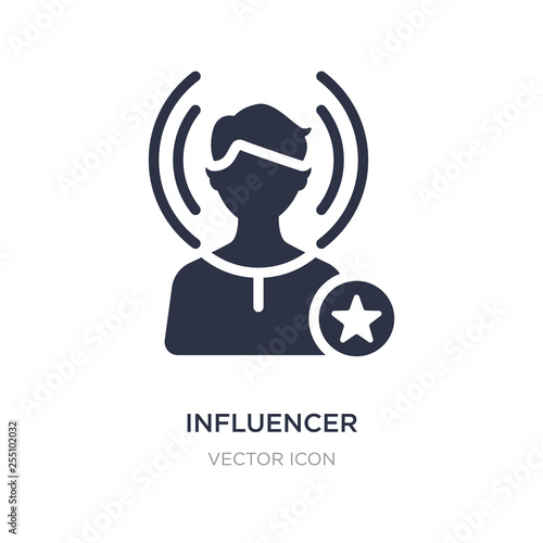 influencer icon on white background. Simple element illustration from Blogger and influencer concept.