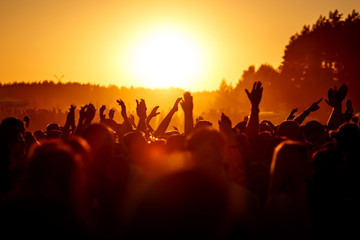 People celebrating on an summer open air.