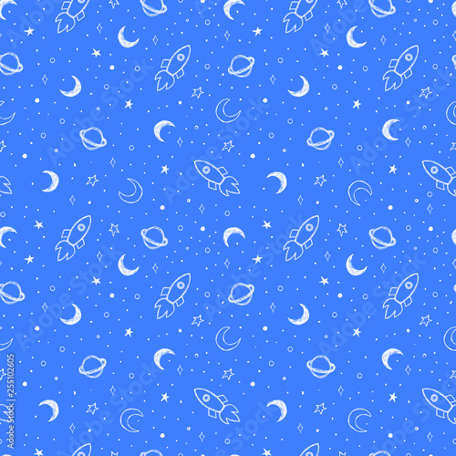 Doodle pattern with night s...