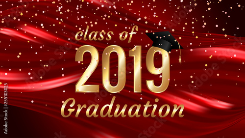 Class of 2019 graduation text design for cards, invitations or banner