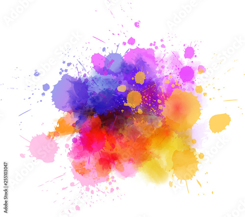 Multicolored splash watercolor blot
