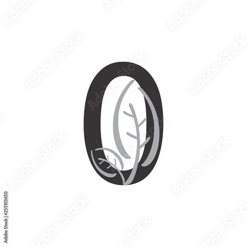 O letter with leaf logo design