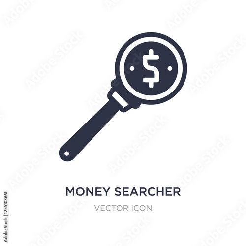money searcher icon on white background. Simple element illustration from Business concept.