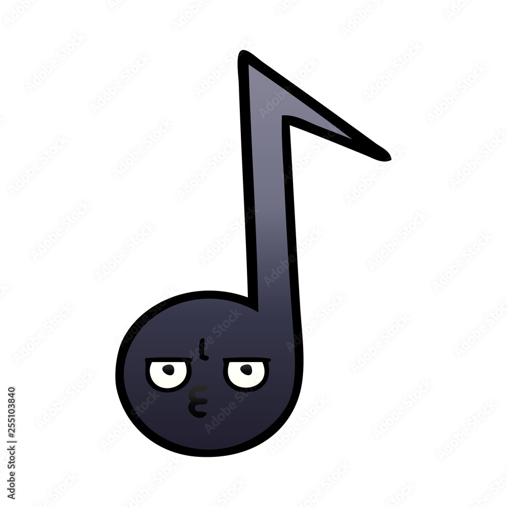 gradient shaded cartoon musical note gradient shaded cartoon musical note