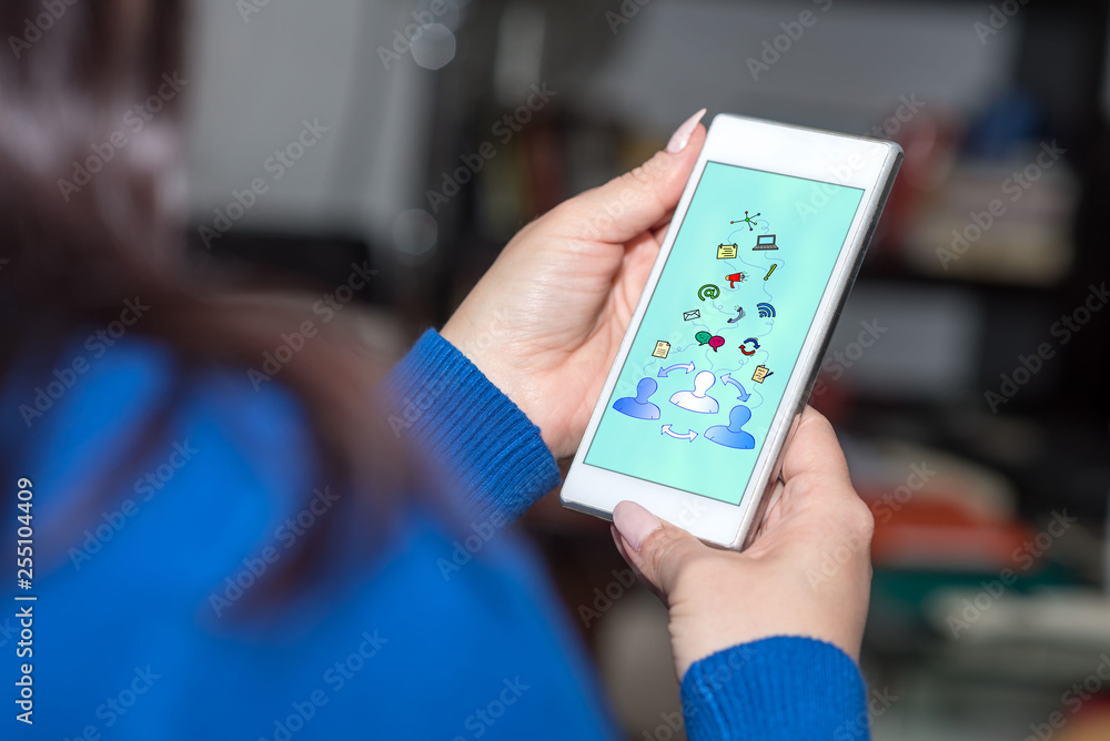 Communication concept on a smartphone Communication concept on a smartphone