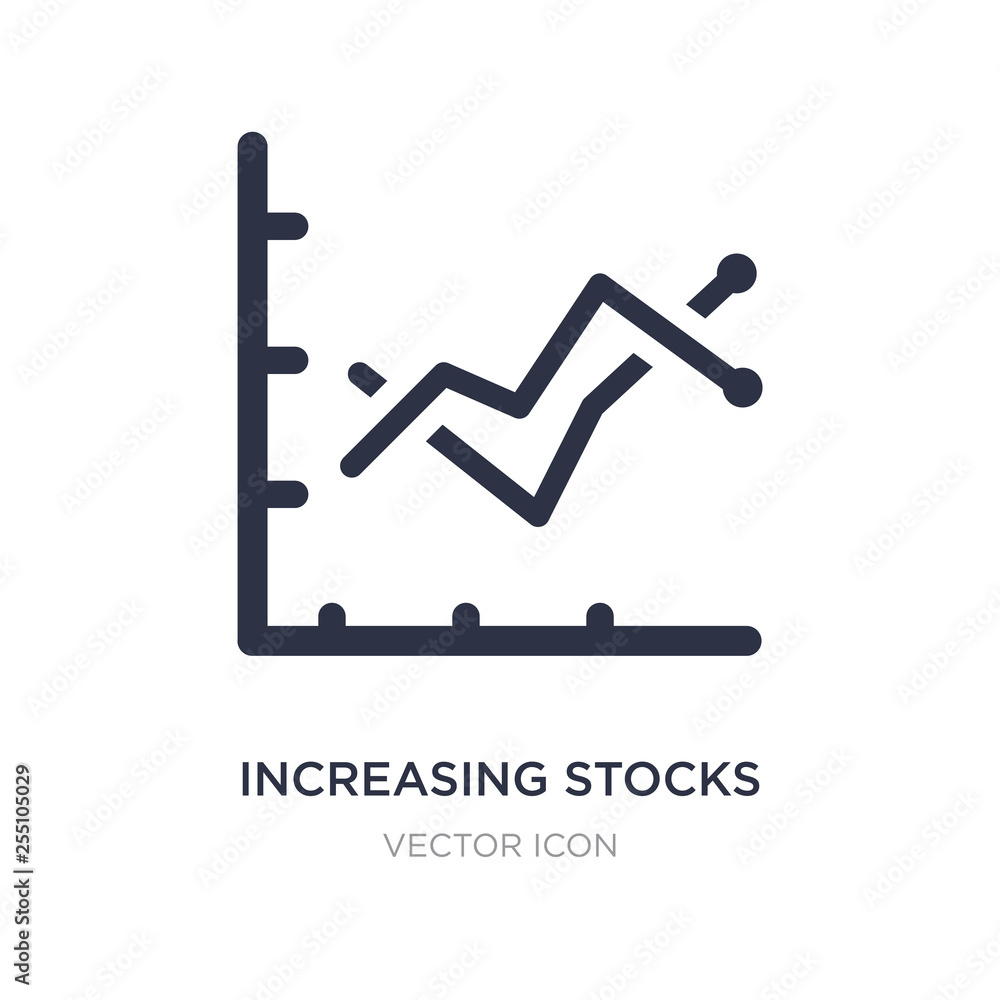 increasing stocks icon on white background. Simple element illustration from Business and analytics concept. increasing stocks icon on white background. Simple element illustration from Business and analytics concept.