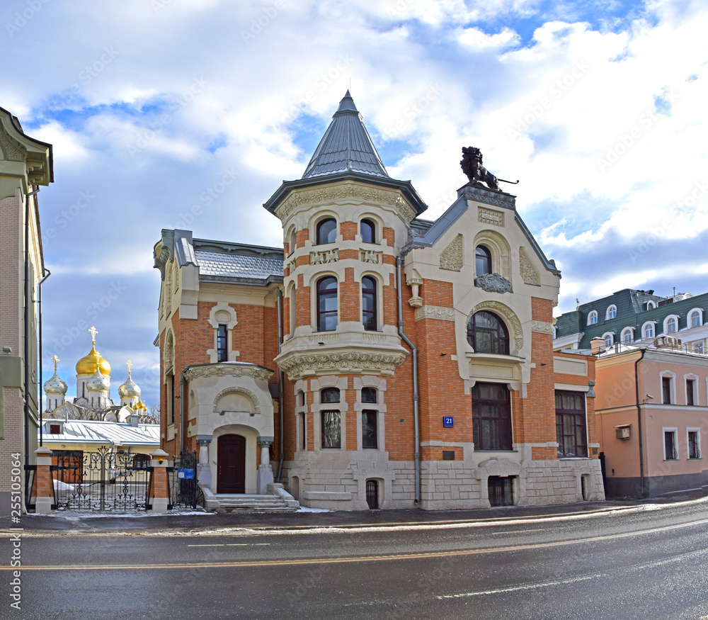 Kekushev's house was built in 1901-1903 by architect Lev Kekushev for his family. The house is made in the art Nouveau style. Russia, Moscow, March 2019